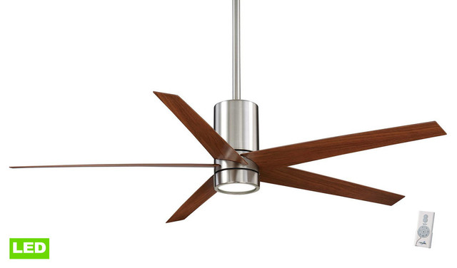 Minka Aire Symbio 56 Led Ceiling Fan With Remote Control Brushed Nickel Dark W