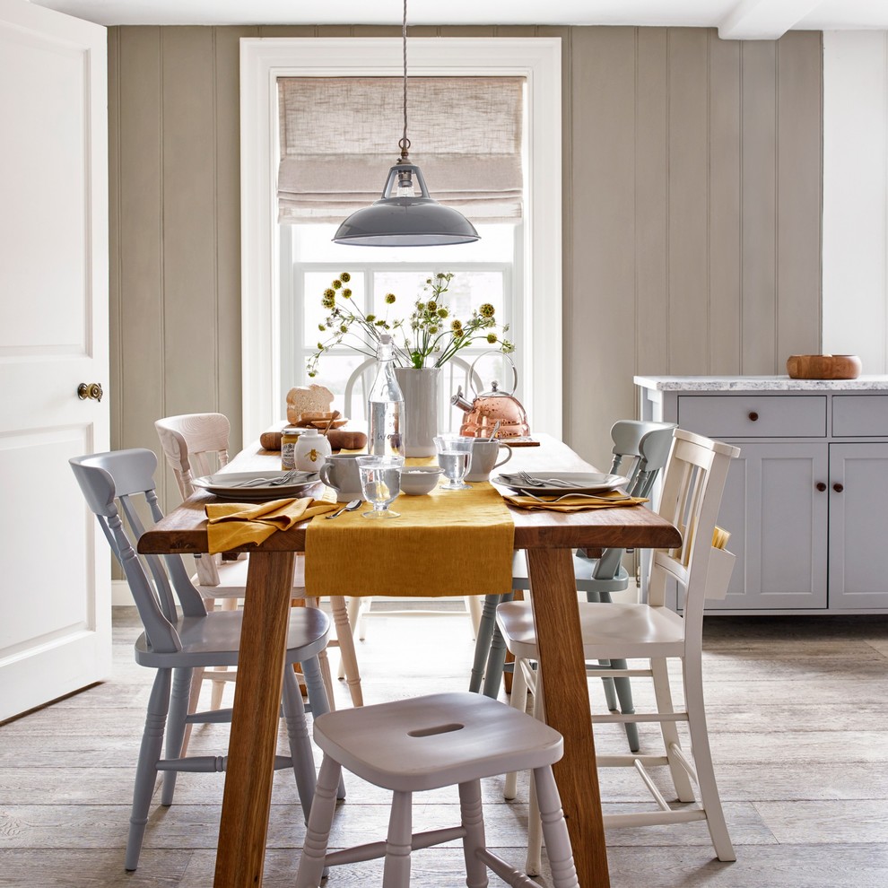 Inspiration for a country dining room in London.