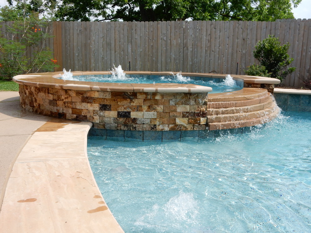 Inspiration for a rustic pool remodel in Houston