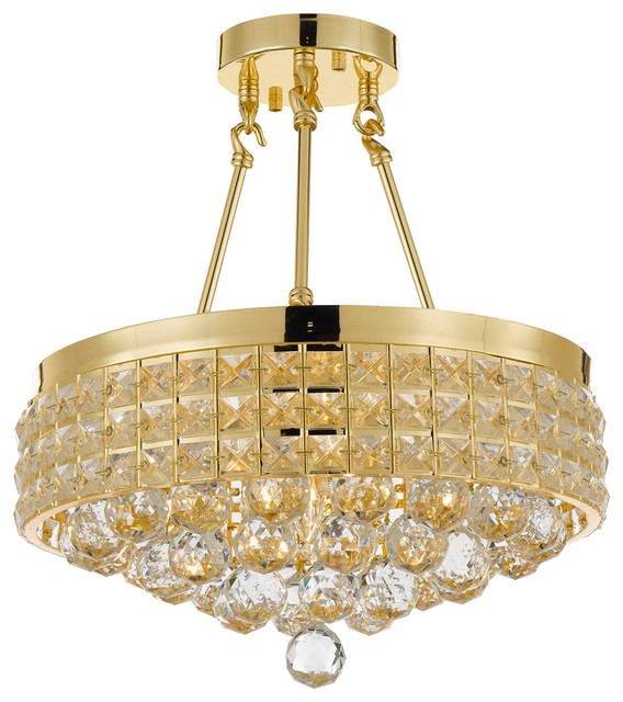 SemiFlush Mount French Empire Crystal Chandelier With 40 mm. Crystal