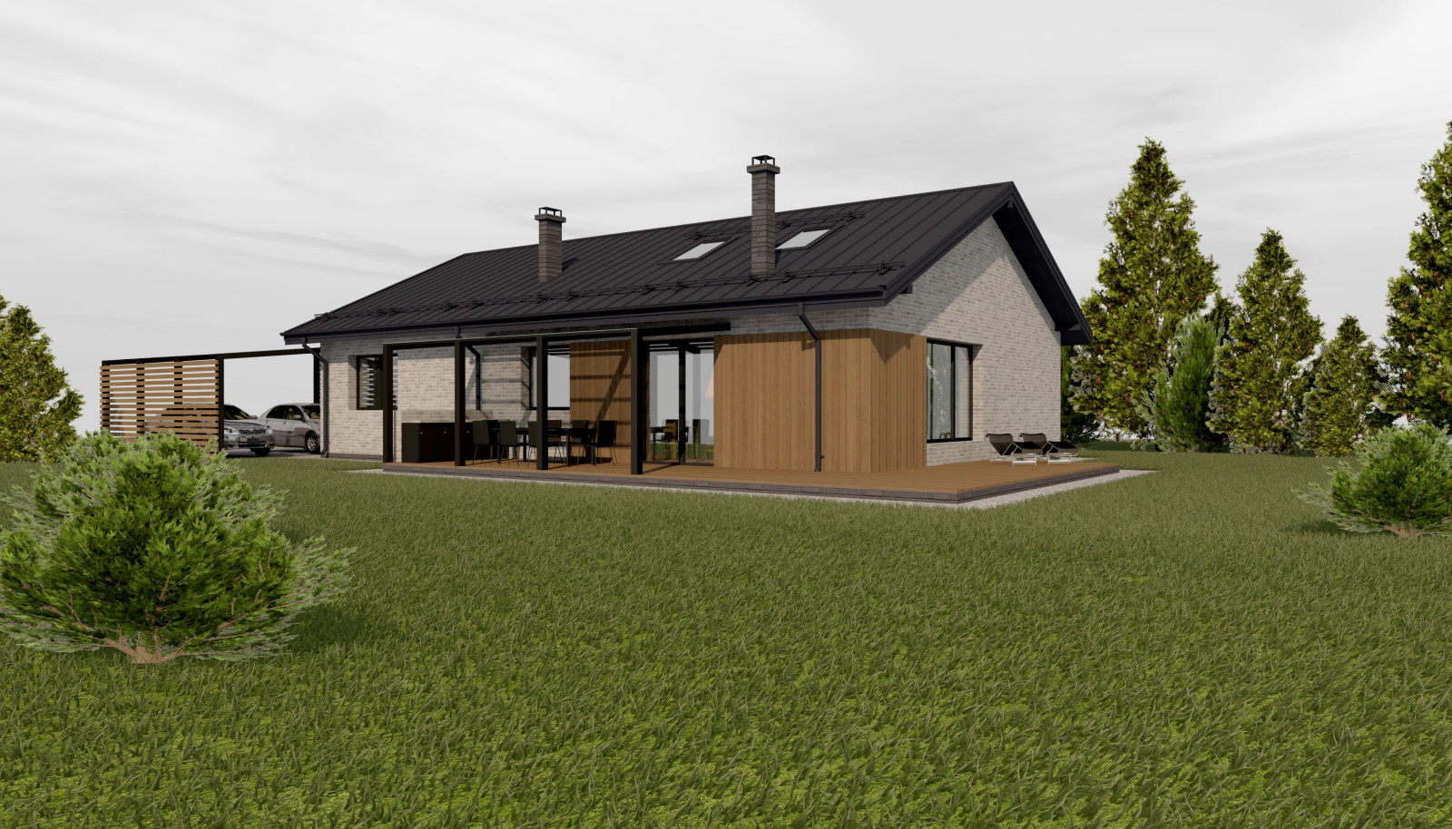 Одноэтажный дом 130м2