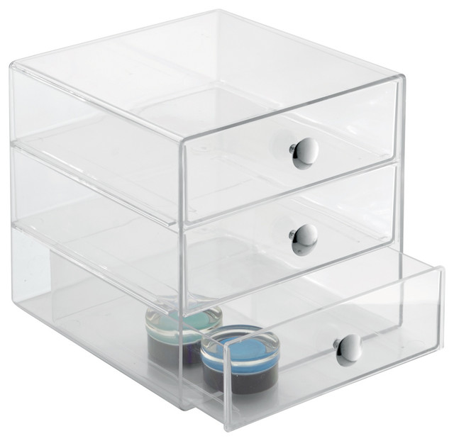 Interdesign Clear Plastic 3 Drawer Organizer Contemporary
