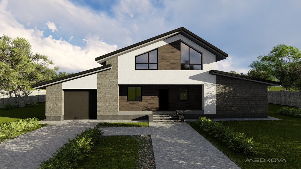 Проект  дома с мансардным этажом