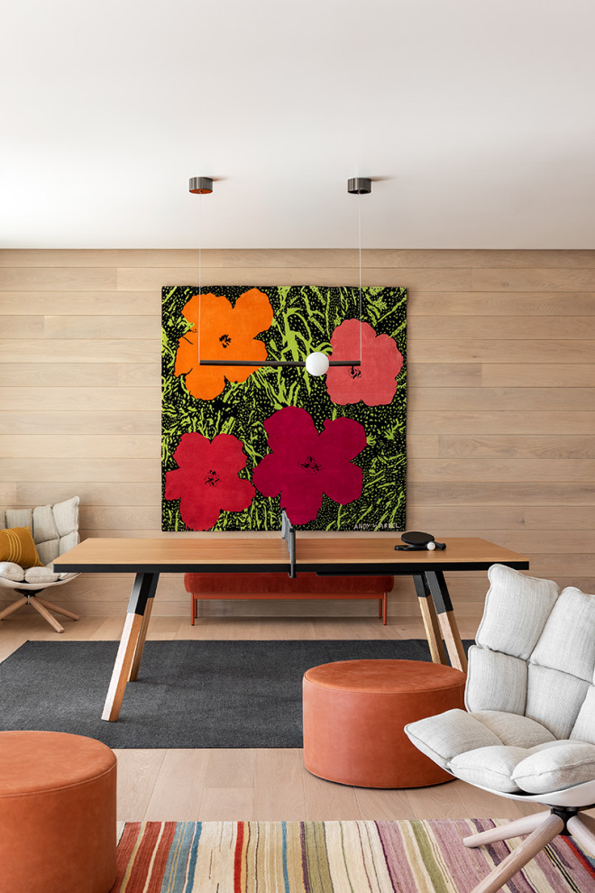 Promontory - The homeowners’ existing art collection shaped many of the interior design decisions. Long-lasting materials, including low-maintenance fabrics with resistant finishes, were used to create functional spaces that could withstand gatherings and the young children’s daily activities. 

Interior design at Promontory residence by CLB Architects in Jackson, Wyoming - Bozeman, Montana.