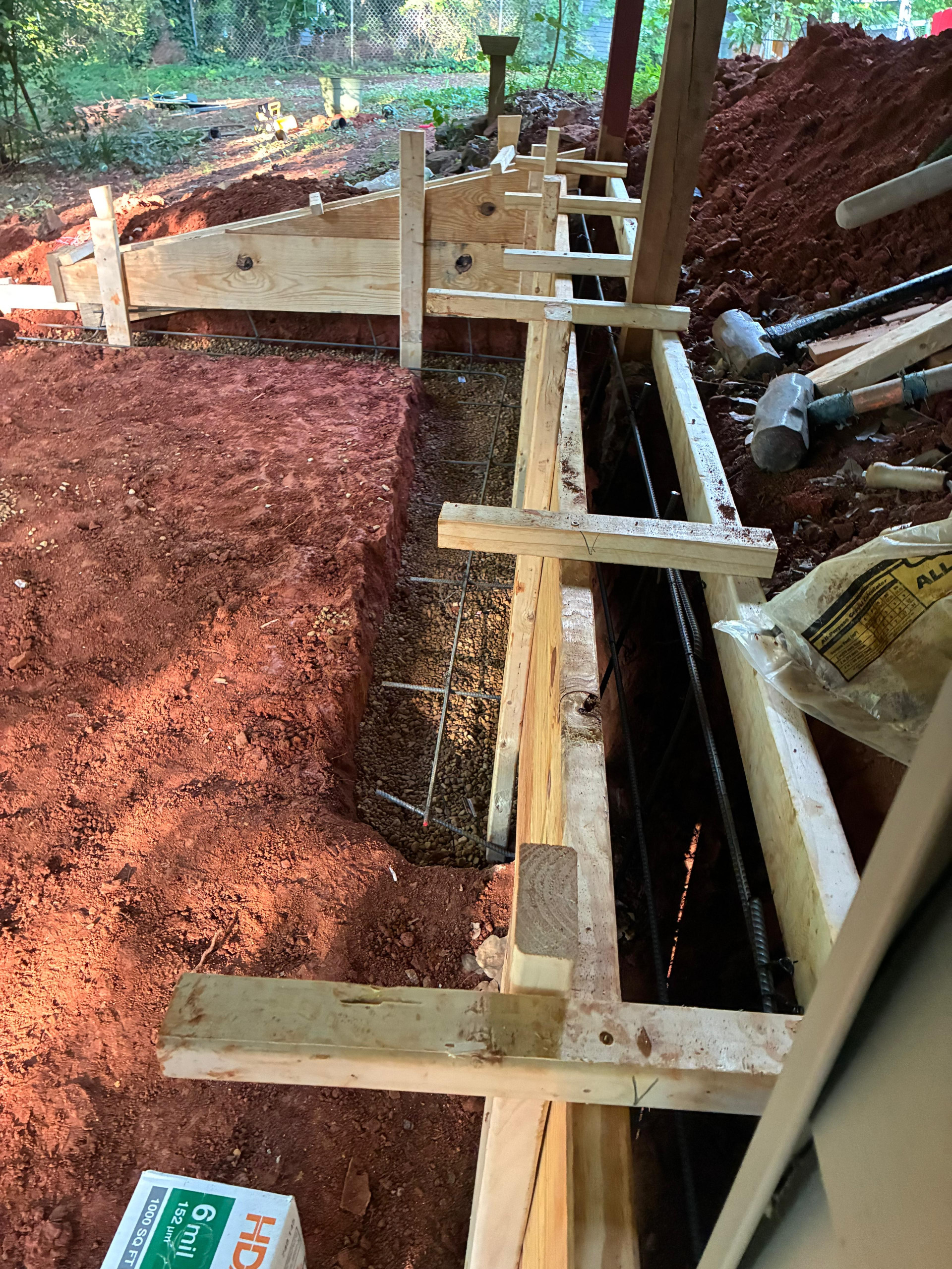 Retaining wall installation