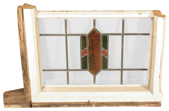 Antique English Lead Glazed Stained Glass Window