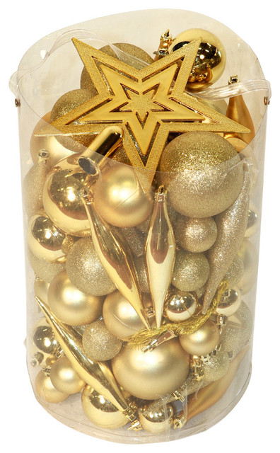 Gold 100-piece Christmas Ornamnet Kit