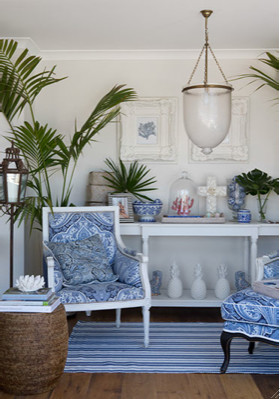 Beach style living room photo in Perth
