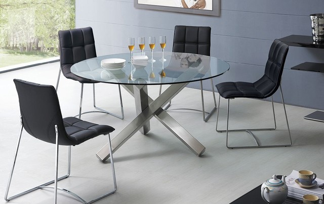 Stylish Glass Top Dinette Tables and Chairs Modern Design