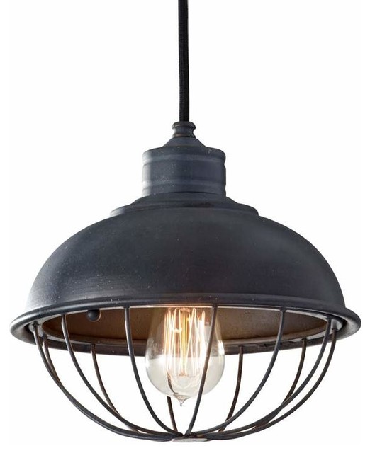 Feiss Urban Renewal One Light Antique Forged Iron Down Pendant