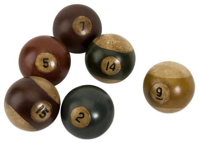 Antique-Style Pool Balls, 6-Piece Set