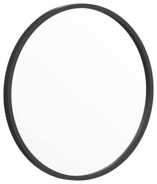 Black 20" Round Wall Mirror Contemporary Wall Mirrors by Pot Racks Plus Houzz