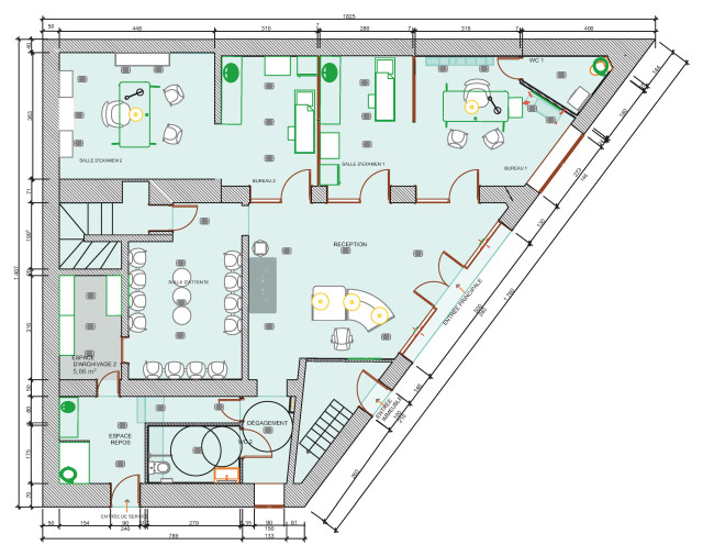 Plan projeté du cabinet Médical - Scandinave - Toulouse - par AKOartdesign  Décoration d'intérieur | Houzz