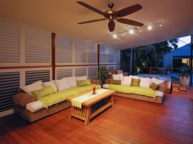 Exterior Aluminum Shutters tropical-terrace