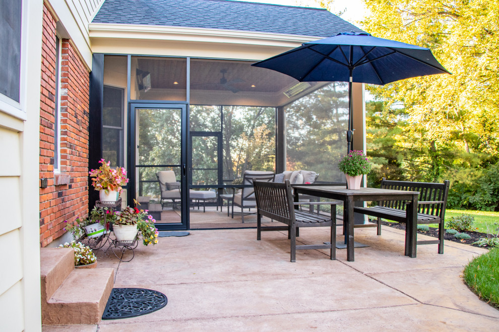 Screen Room and Stamped Patio Patio St Louis by Heartlands Building Company Houzz