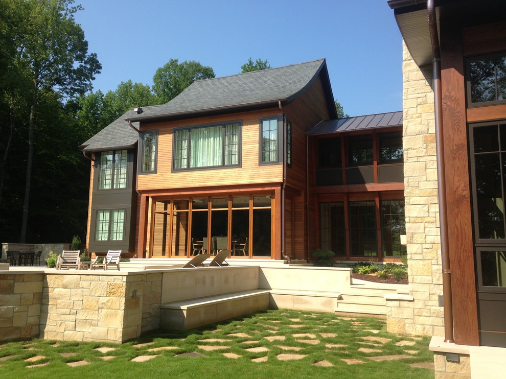 Inspiration for a rustic exterior home remodel in Charlotte