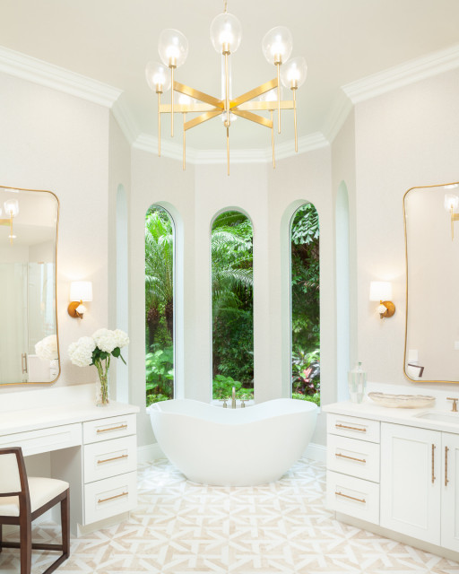 Master Bath Hers transitional-bathroom