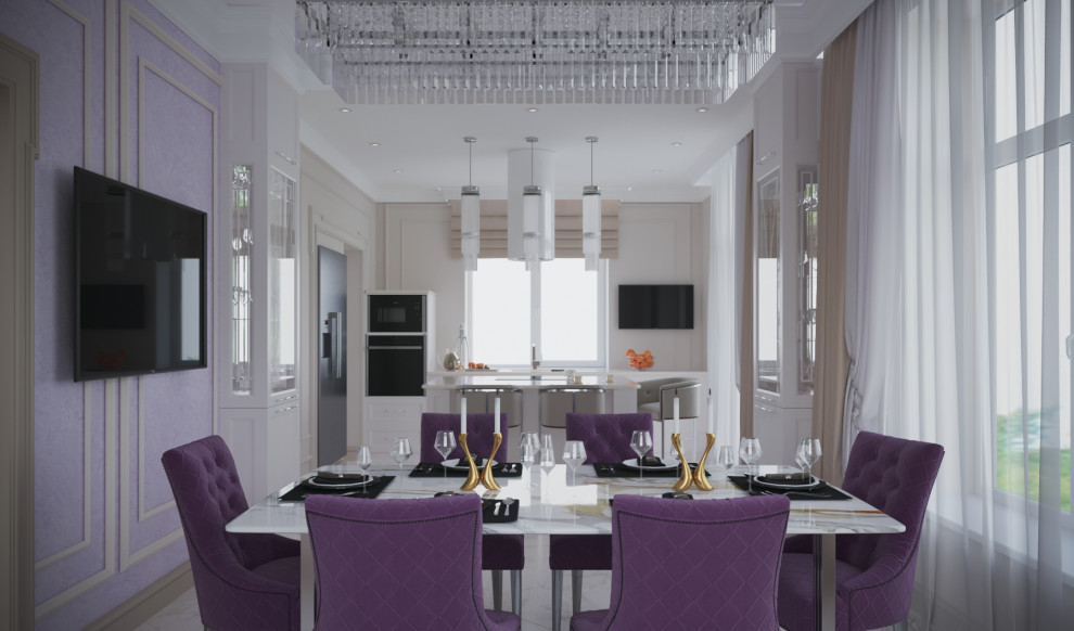 Дом 200 кв.м. _ Современная классика_ Кухня-столовая