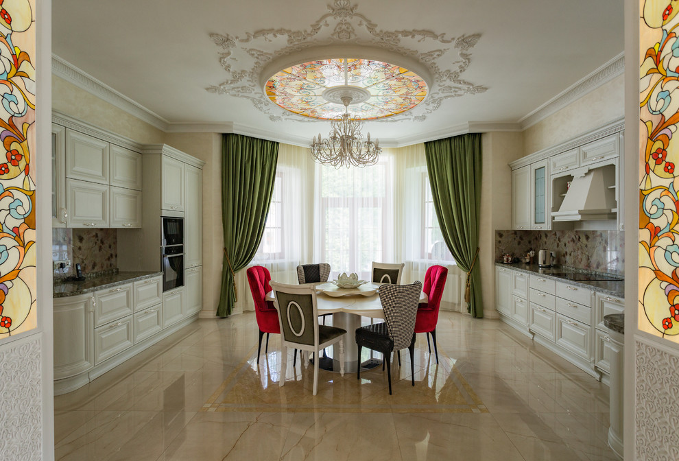 Шторы для кухни/столовой с эркерными окнами