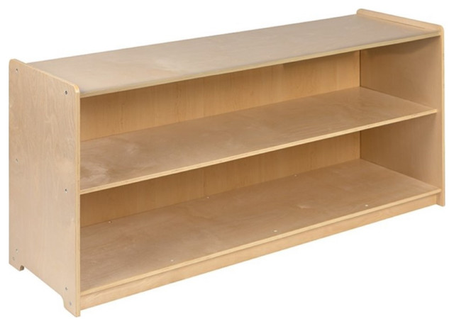 Flash Furniture 2 Shelf 24" x 48" Wooden School Classroom Bookcase in Natural