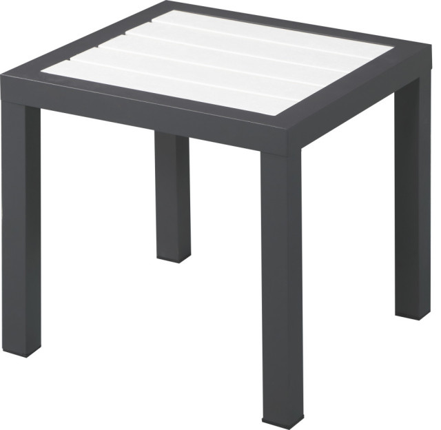 Nizuc Outdoor Patio Aluminum End Table Transitional Outdoor Side