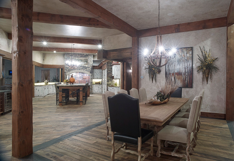 Mountain style dining room photo in Denver