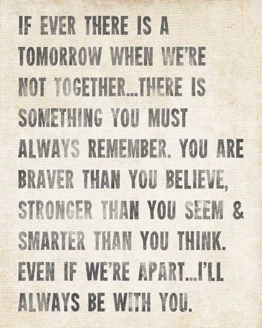 Always Remember AA Milne Quote, archival print (antique white)