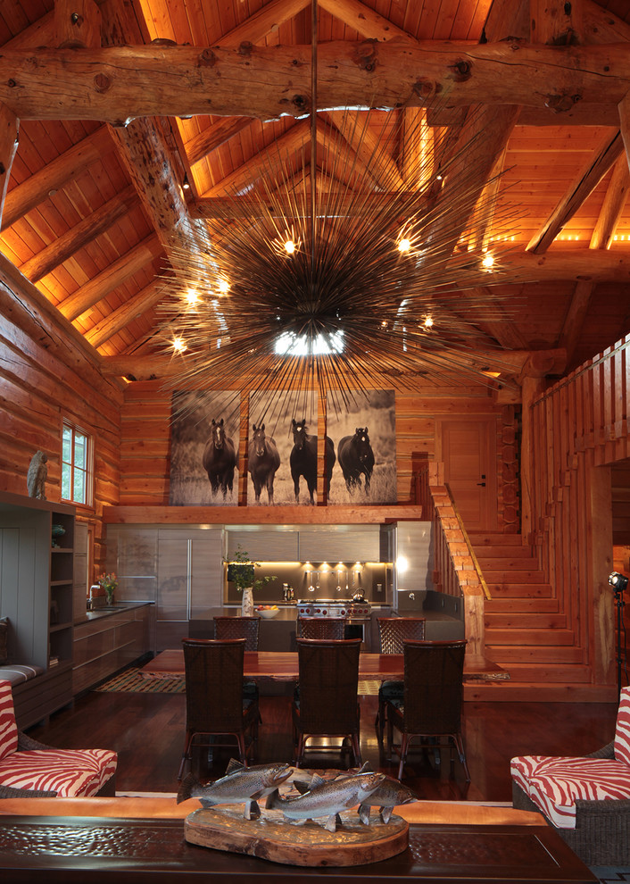 Inspiration for a rustic kitchen remodel in Denver