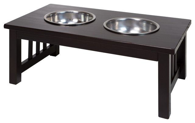Chappy Pet Feeder With Mission Style Legs Transitional Pet
