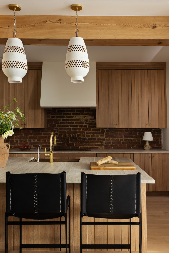 Inspiration for a transitional kitchen remodel in Boston