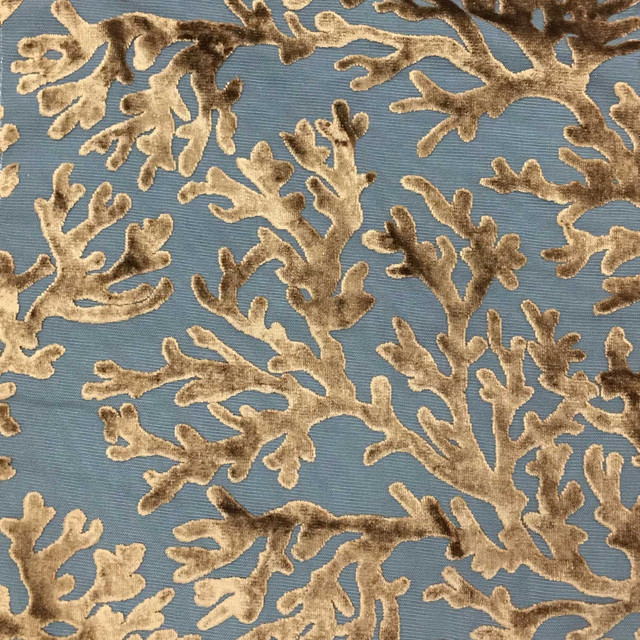 Scuba Coral Burnout Velvet Upholstery Fabric - Beach Style - Upholstery ...