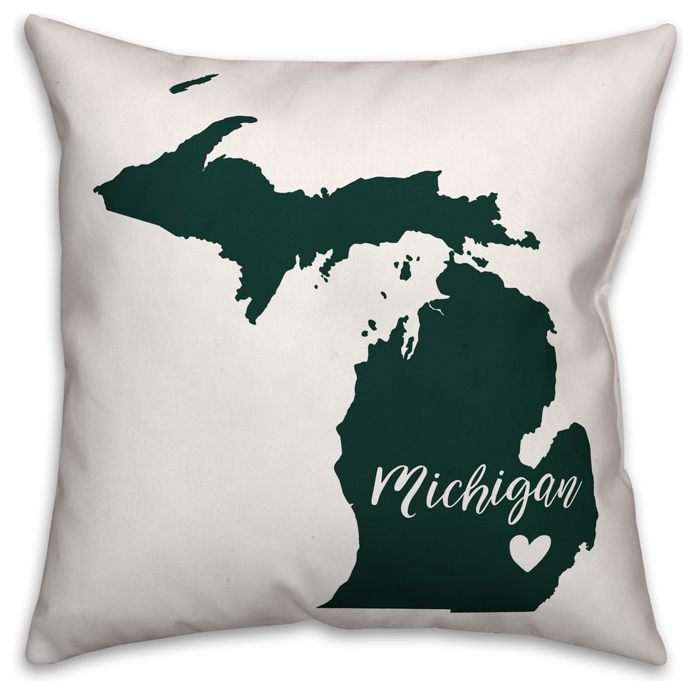 Michigan State Pride Ann Arbor Love Outdoor Throw Pillow