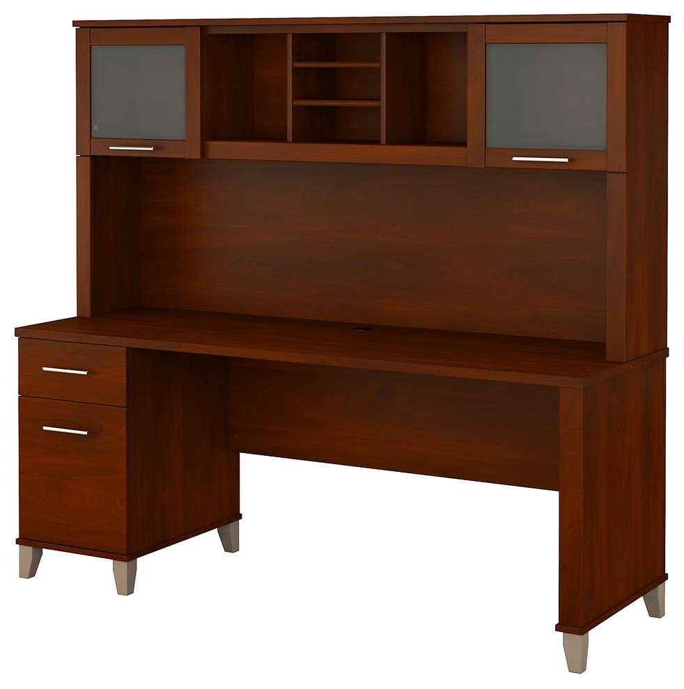 Bush Furniture Somerset 72" Office Desk With Hutch Transitional