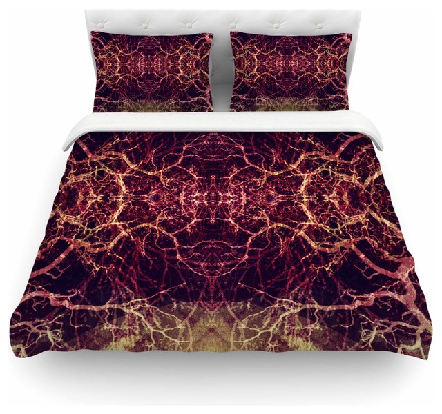 Pia Schneider Burning Roots I Viii Maroon Abstract Duvet Cover Pia Schneider Burning Roots I Viii Maroon Abstract Duvet Cover Contemporary Covers And Sets By Kess Global Inc