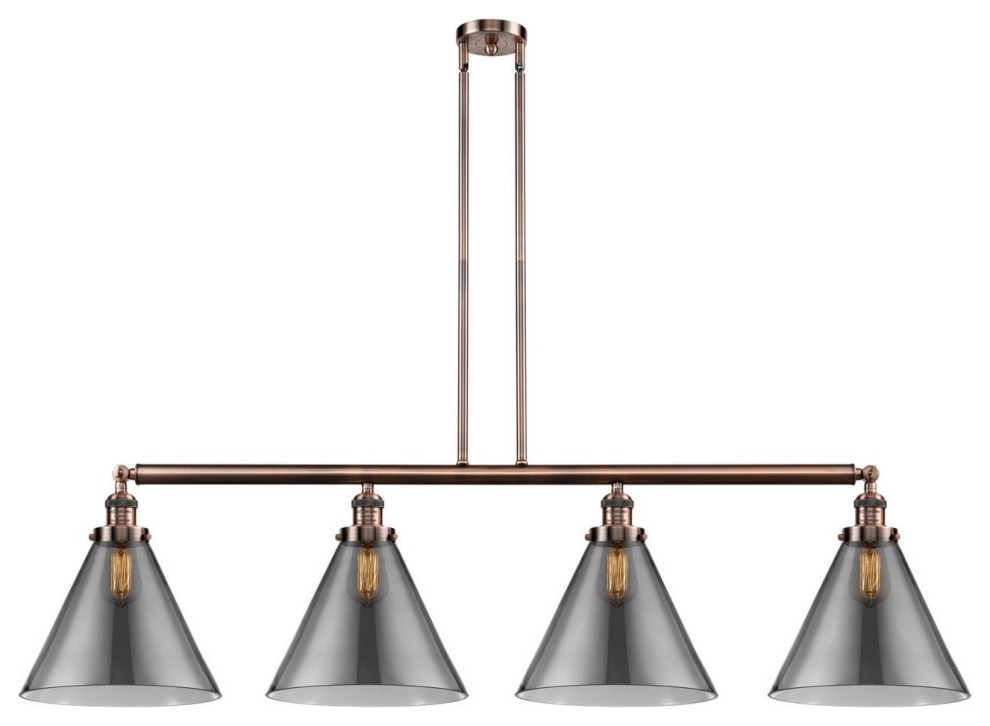 4Light 56" Island Light Antique Brass Bulbs Included Industrial