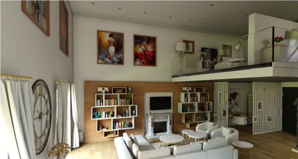 This is an example of a contemporary family room in Nice.