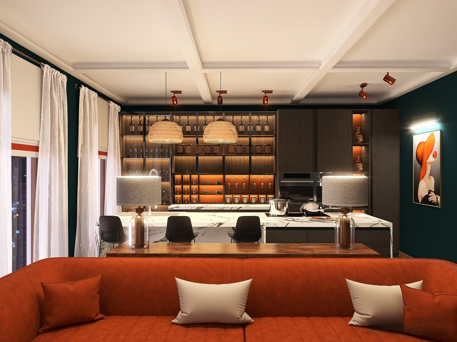 Кухня-гостиная для холостяка