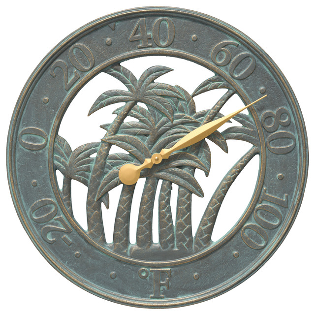 Palm 18 Indoor Outdoor Wall Thermometer Tropical Decorative
