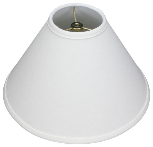 Fenchel Shades 4"x12"x8" Brass Spider Attachment Empire Lamp Shade, Linen White