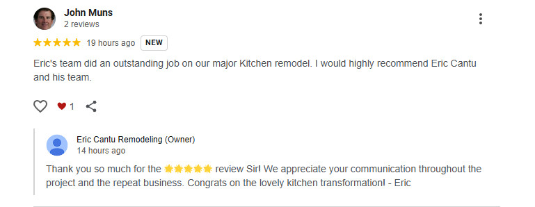 Thank you to our clients, we want to do the best kitchen remodeling you could dream of and be the top kitchen remodeling company in Dallas.