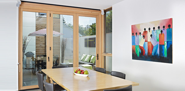 LaCantina Aluminum Wood Bifold Doors/ LG House - Design by thirdstone inc