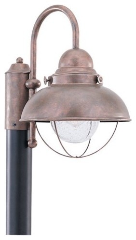 Sea Gull Lighting One Light Outdoor Post Fixture, Weathered Copper