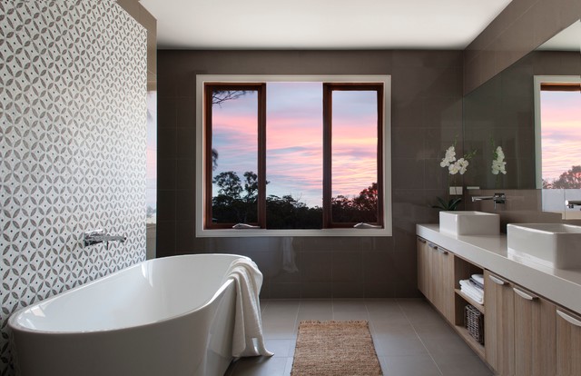 Ensuite contemporary-badrum