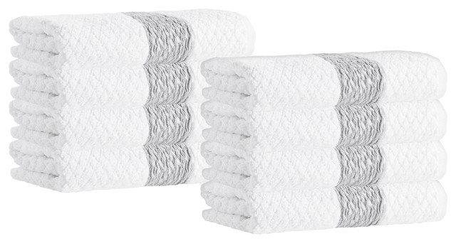 Anton Hand Towel Set, Set of 8, White