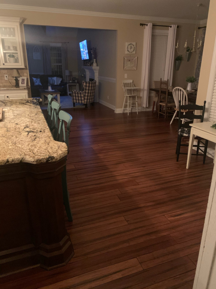Open space between kitchen and living room