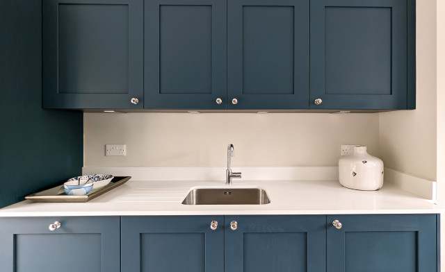 Shaker Kitchen in deep ocean blue traditional-kitchen