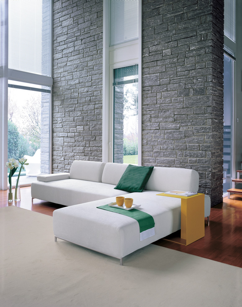 Inspiration for a modern living room in Boston.
