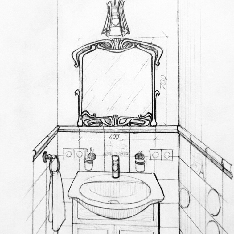 Зеркало в кованой оправе