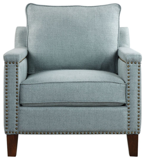 Uttermost Charlotta Sea Mist Accent Chair Contemporary Armchairs