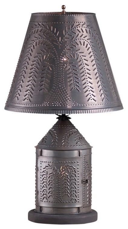 Country new HOSPITALITY blackened punched tin table lantern light 